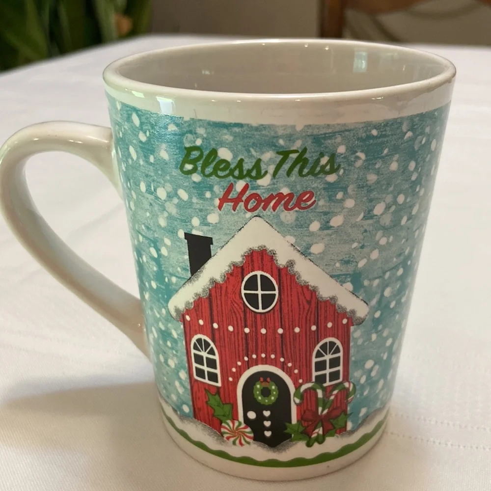 “Bless this Home” Christmas themed Coffee or Tea Cup / Mug- Dishwasher Safe